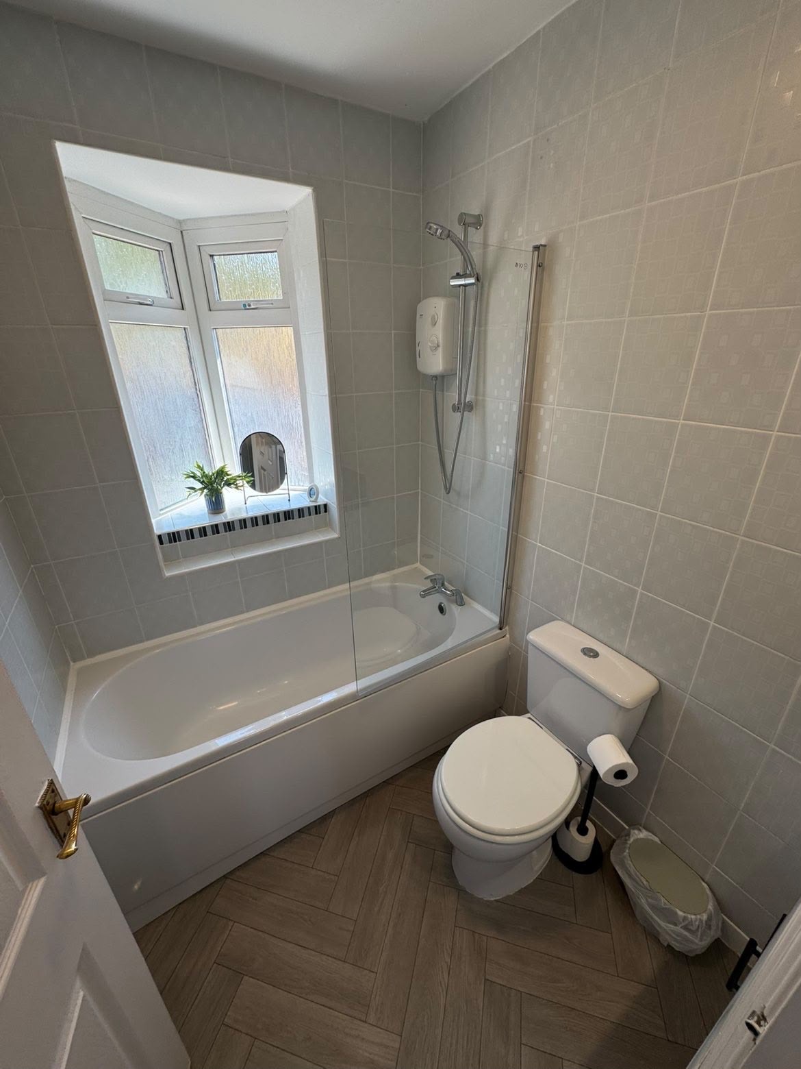 Bath, shower and toilet cleaned and sanitised for guest turnover